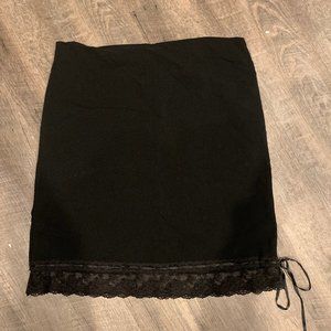 Flirty black lace trim skirt 1X 2X